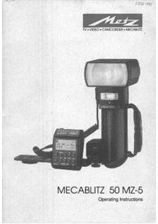 Metz 50 MZ 5 manual. Camera Instructions.